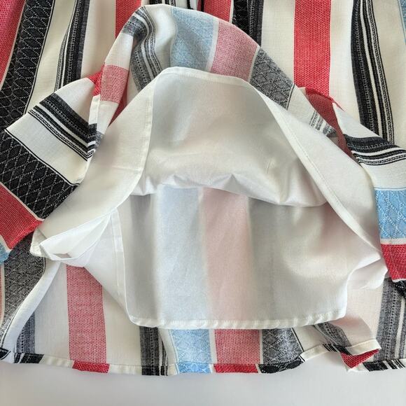 AMT Gypsy Gal Striped Long Sleeve V-Neck Grommet Mini Dress Size Medium NWT - Picture 8 of 13